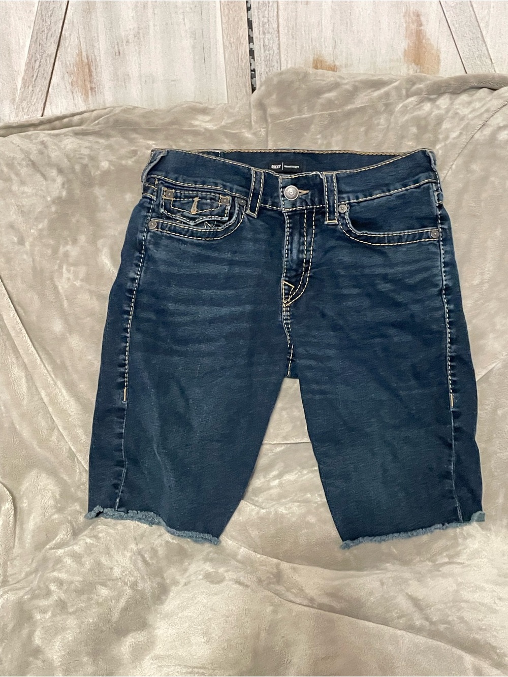 True Religion Dark Indigo Denim Men's Cutoff Shorts